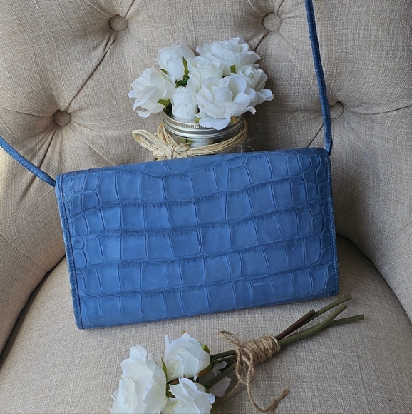 Coach Limited Edition Denim Embossed Crockidial Crossbody Shoulder Bag ( Blue ) - Picture 11 of 16